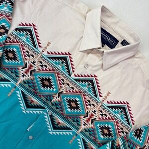 Panhandle Boys XL 18 pearl Snap Shirt Aztec Western Snap Front Long Sleeve New